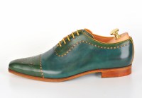 Bicolor handpainted oxfords blue-yellow-green 116-07 pic2